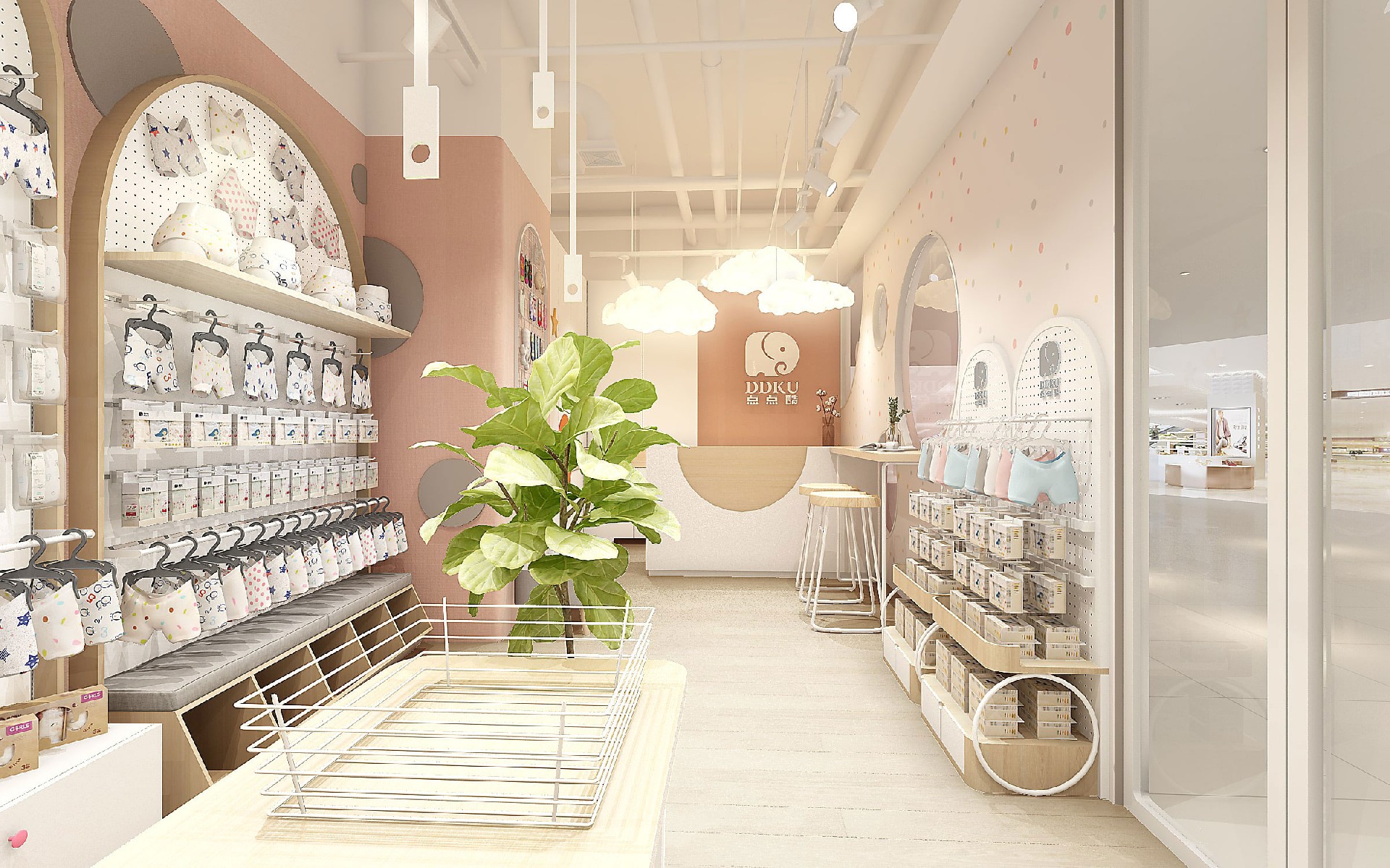 45平米鄭州母嬰用品店裝修設(shè)計效果圖