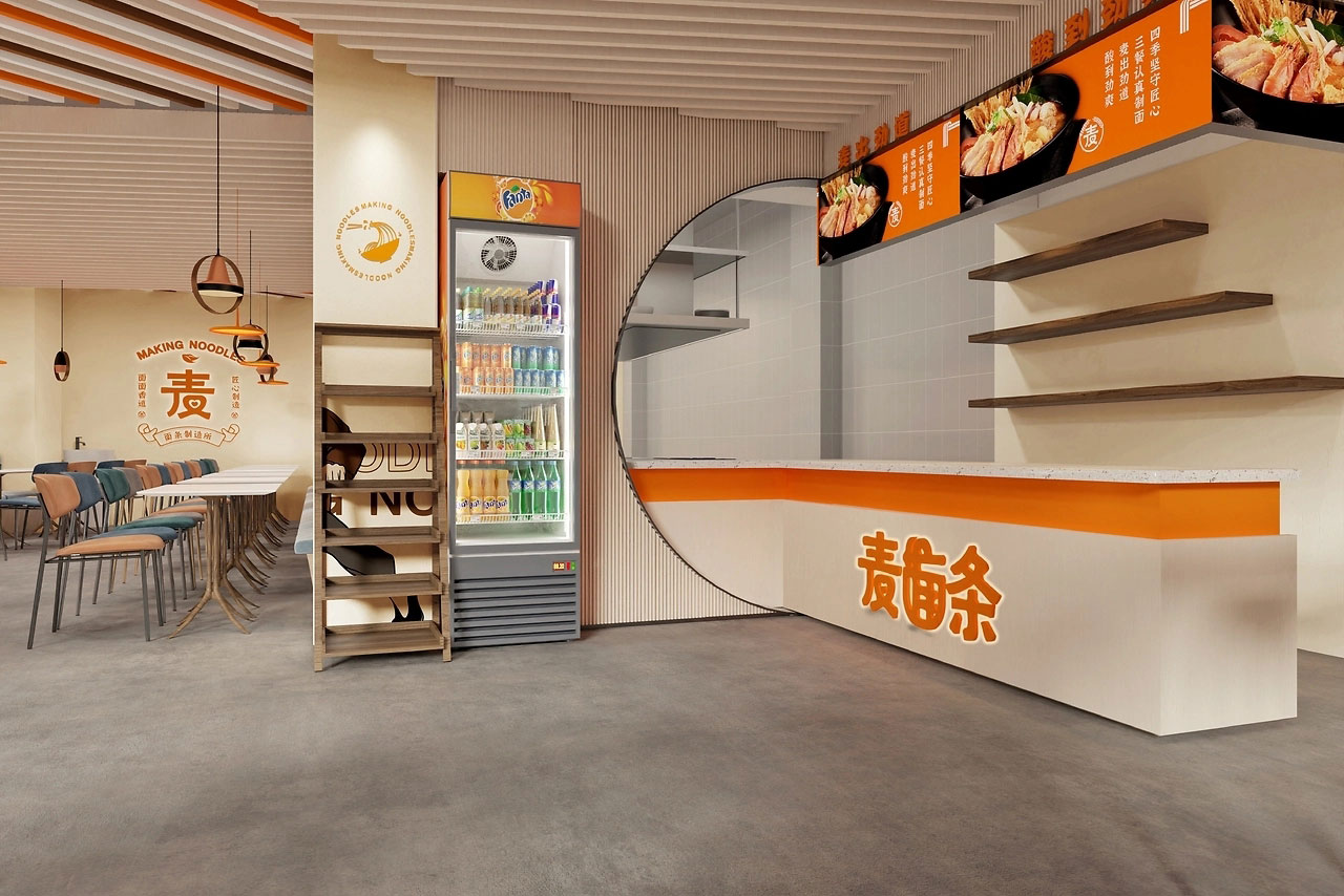 165平米鄭州面館裝修設(shè)計效果圖