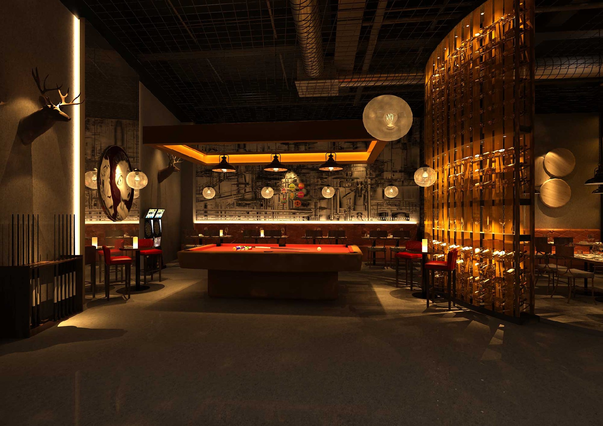 600平米洛陽(yáng)休閑餐廳裝修設(shè)計(jì)效果圖