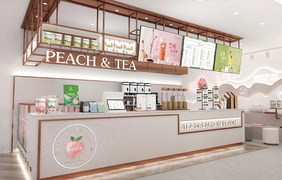 58平米鄭州奶茶店裝修設(shè)計(jì)效果圖