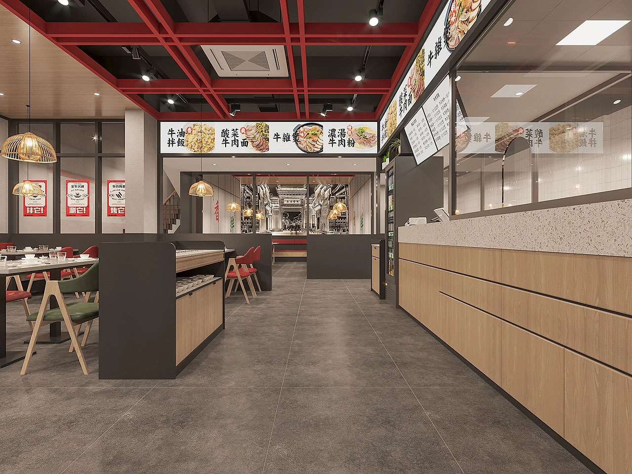 185平米牛肉館店面設(shè)計(jì)效果圖