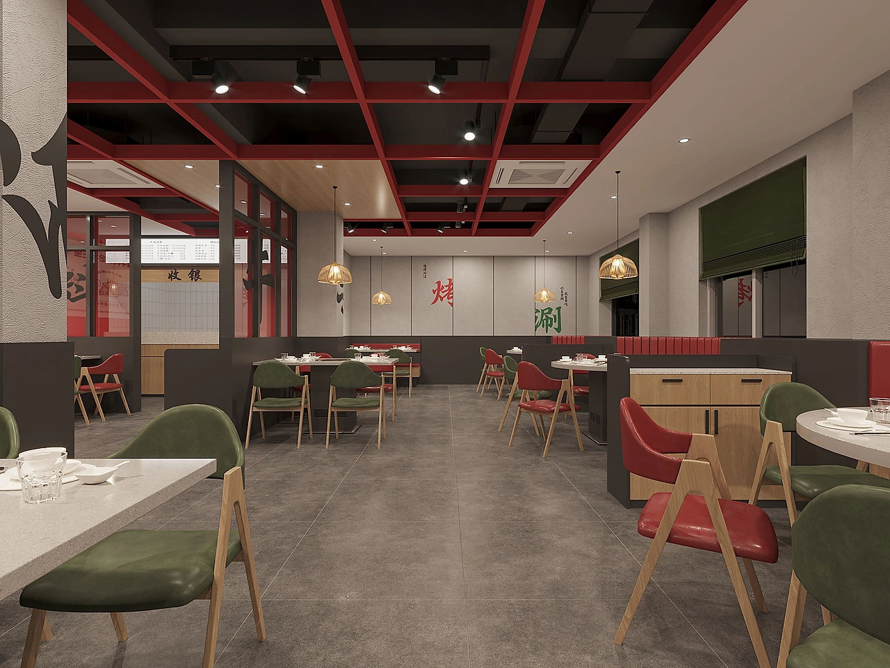 185平米牛肉館店面設(shè)計(jì)效果圖