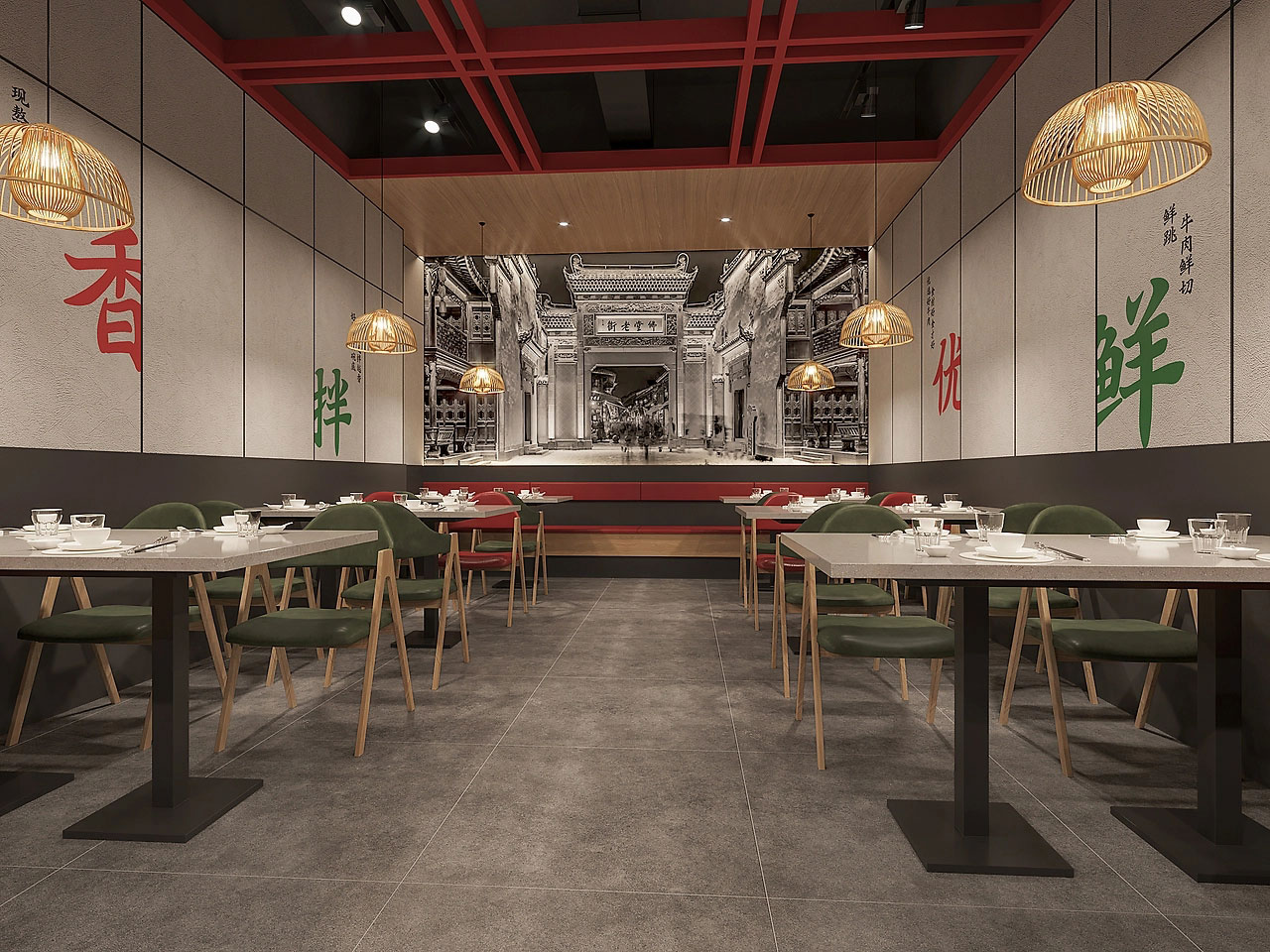 185平米牛肉館店面設(shè)計(jì)效果圖