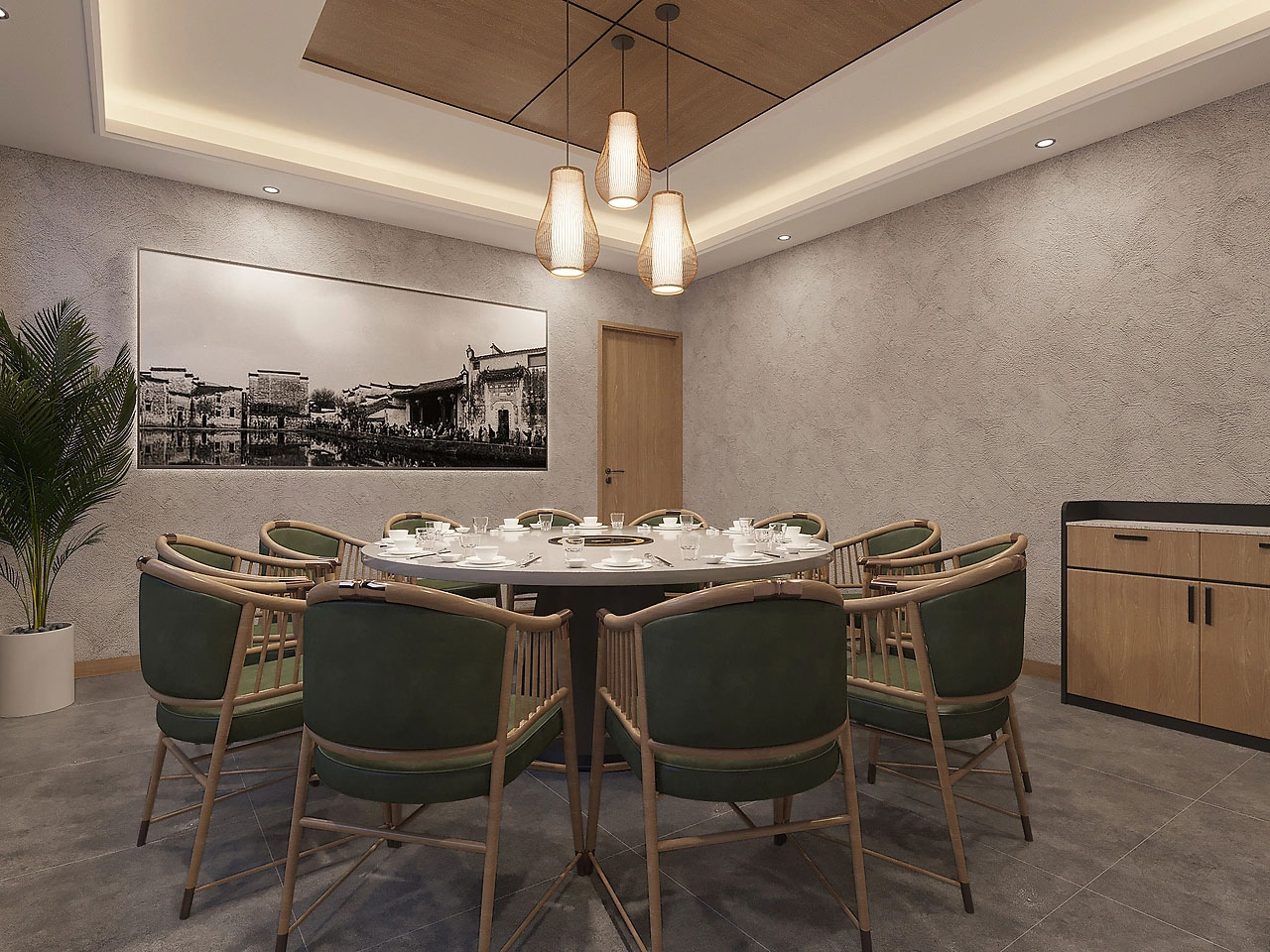 185平米牛肉館店面設(shè)計(jì)效果圖