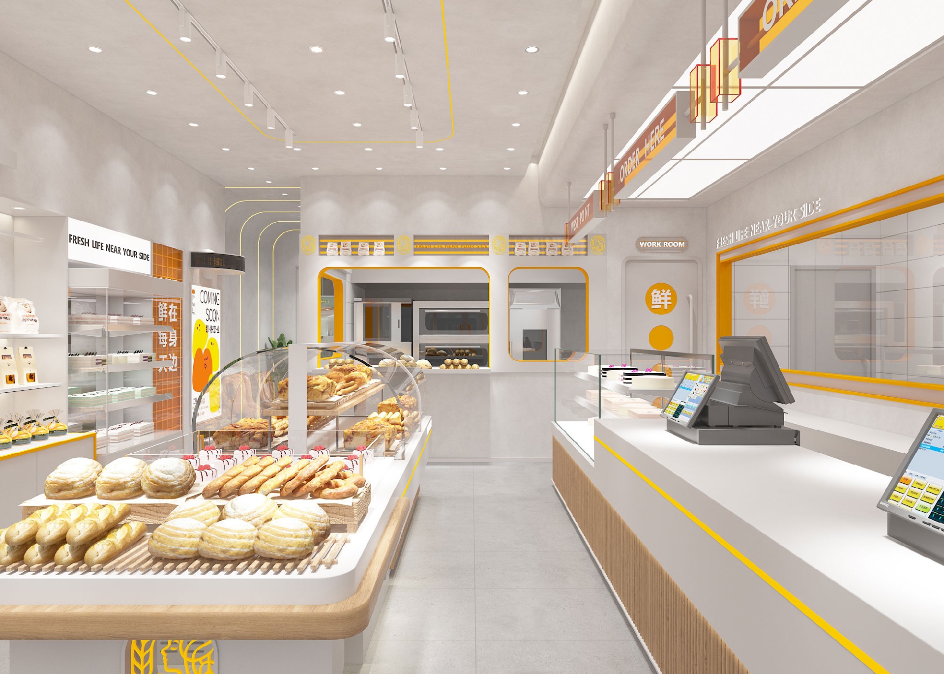 60平米鄭州烘焙店設(shè)計(jì)效果圖