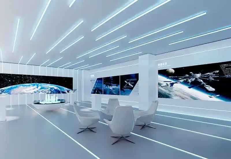 鄭州某科技企業(yè)展廳設(shè)計(jì)：未來感與互動性的完美結(jié)合