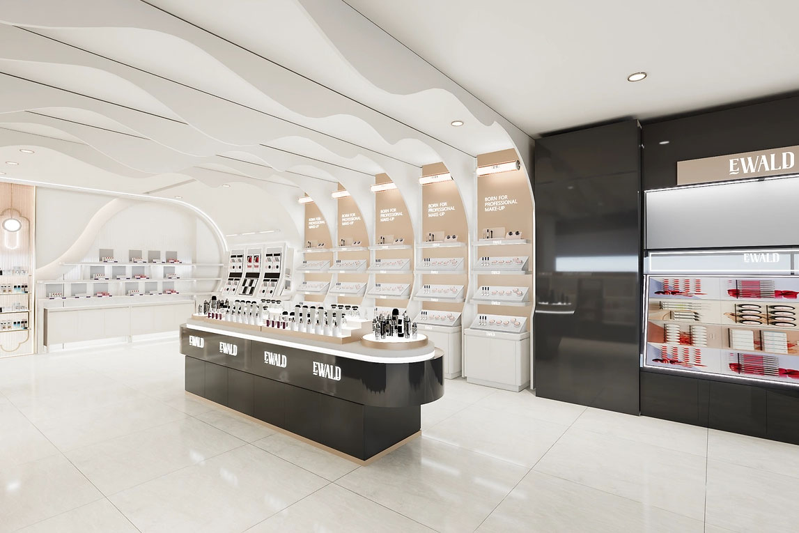 90平米鄭州化妝品店直播間設(shè)計(jì)效果圖