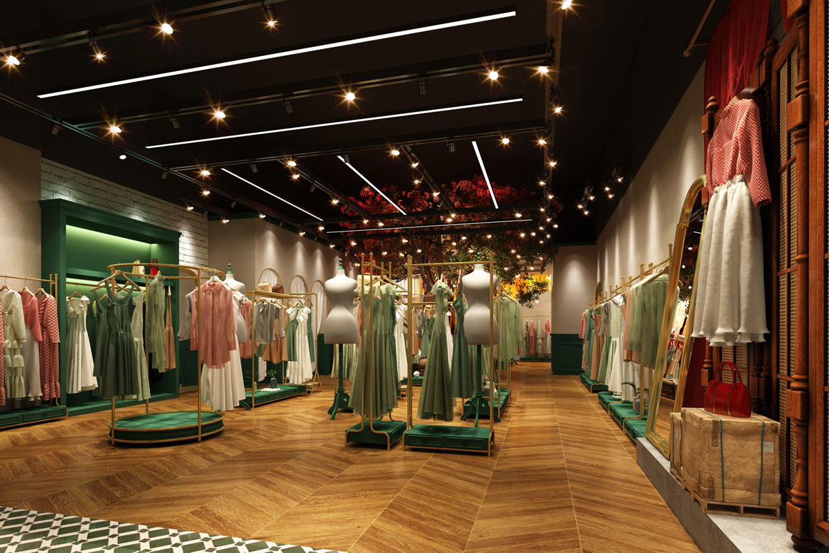 115平米品牌女裝店鋪裝修設(shè)計效果圖