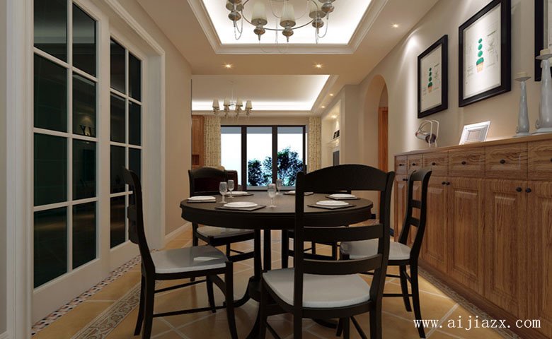 簡潔實用的美式風(fēng)格大戶型裝修效果圖