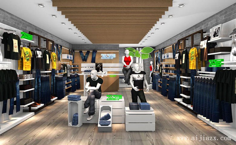 素凈的男裝專賣(mài)店鋪裝修效果圖
