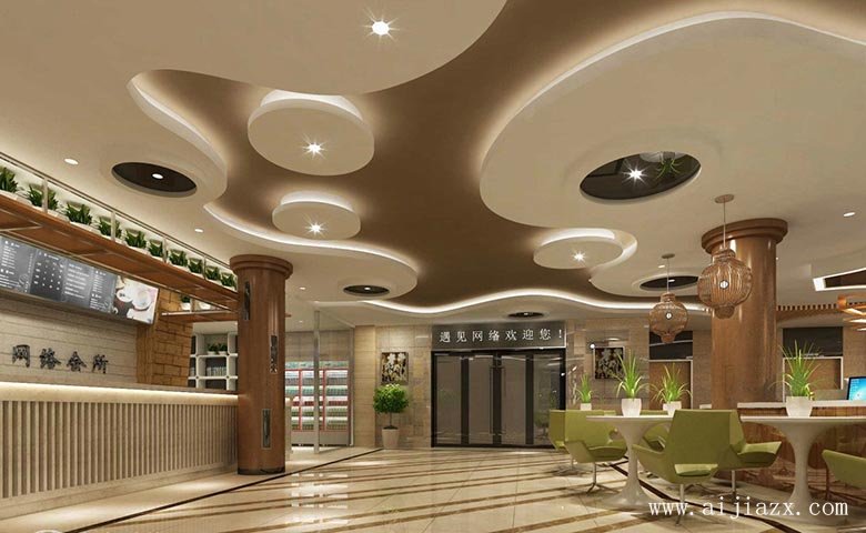 簡約時尚的網(wǎng)絡(luò)會所裝修效果圖