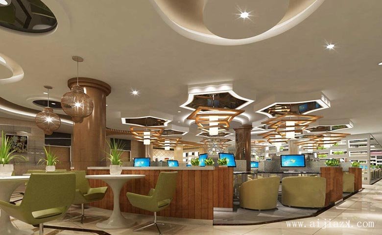 簡約時尚的網(wǎng)絡(luò)會所裝修效果圖