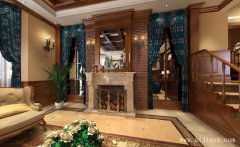 美式風(fēng)格躍層戶(hù)型客廳裝修效果圖