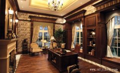 35平米大方舒適的美式風(fēng)格書(shū)房裝修效果圖