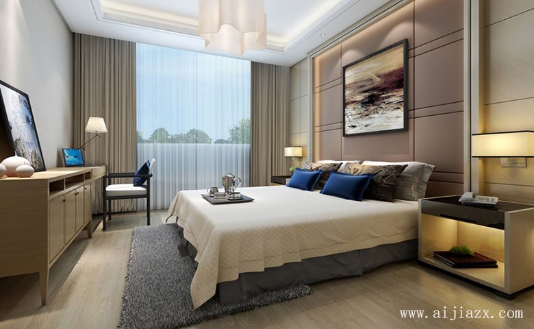 舒適素凈的現(xiàn)代風格臥室裝修效果圖