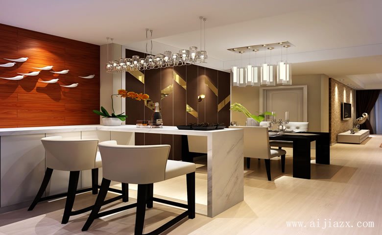 開(kāi)闊大方的現(xiàn)代風(fēng)格大戶型餐廳裝修效果圖