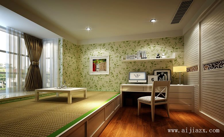 簡(jiǎn)單舒適的現(xiàn)代風(fēng)格大戶型書(shū)房裝修效果圖