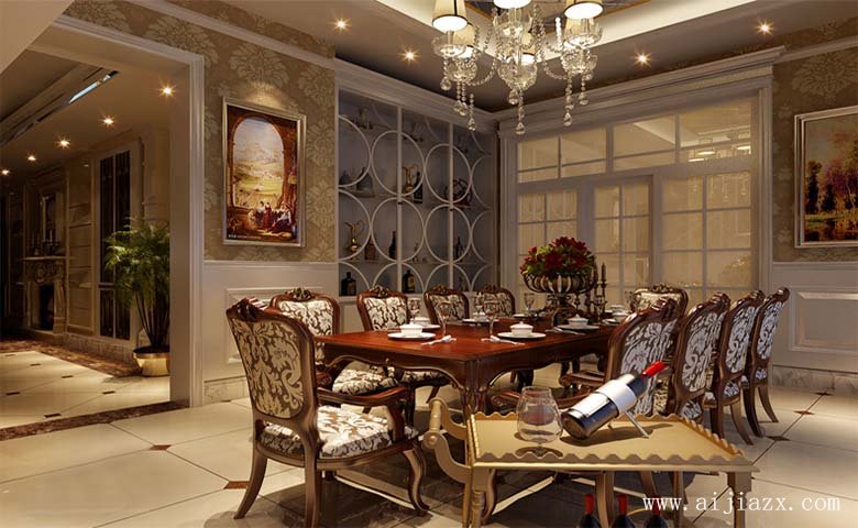精致優(yōu)美的歐式風格大戶型餐廳裝修效果圖