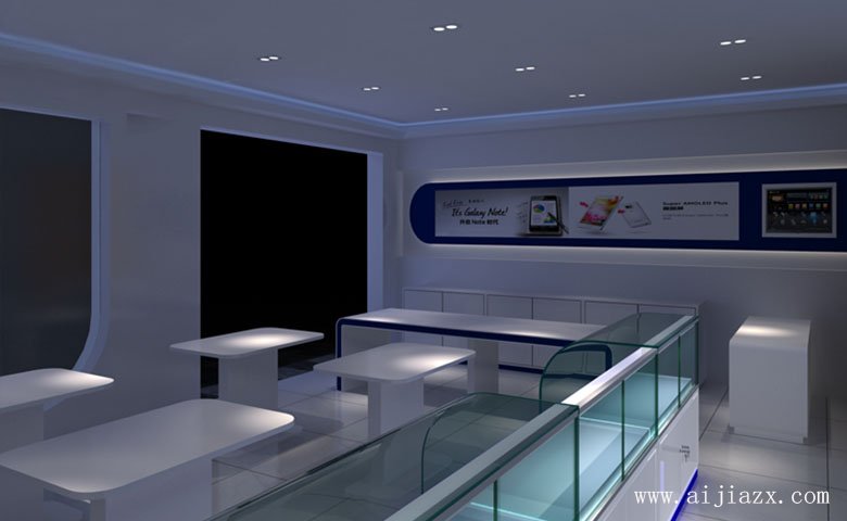 白色時(shí)尚的商場電子產(chǎn)品專柜展示區(qū)裝修效果圖