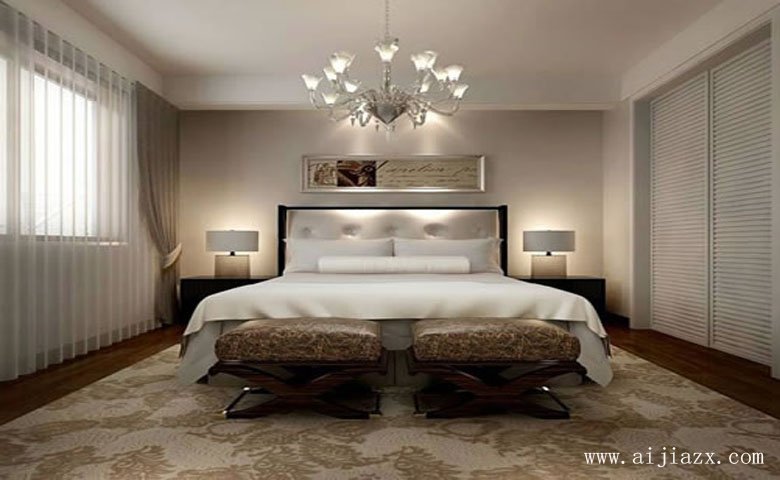 溫馨舒適的簡(jiǎn)約歐式風(fēng)格雙層別墅主臥室裝修效果圖