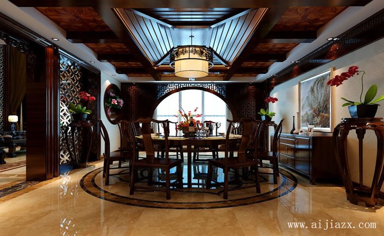 典雅含蓄的傳統(tǒng)中式風(fēng)格家裝餐廳裝修效果圖