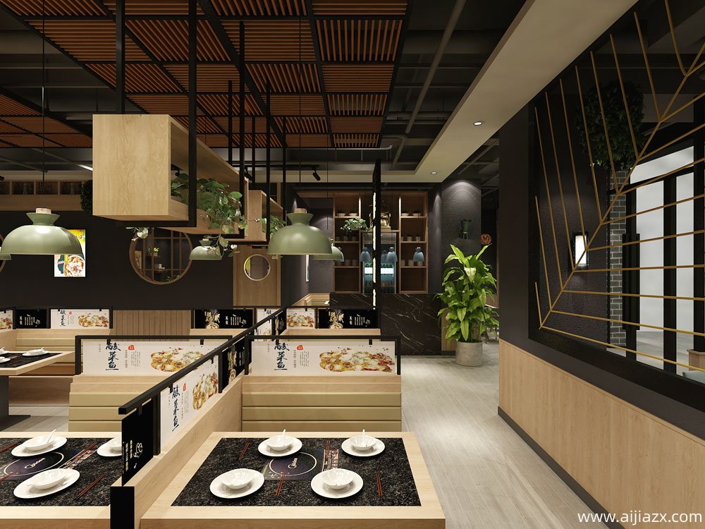 胖哥酸菜魚(yú)餐飲店鋪裝修效果圖